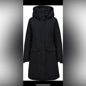 Winter black down parka.